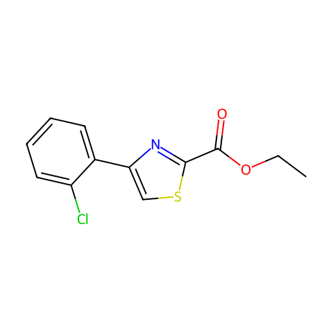 ethyl 4-(2-chlorophenyl)thiazole-2-carboxylate结构图