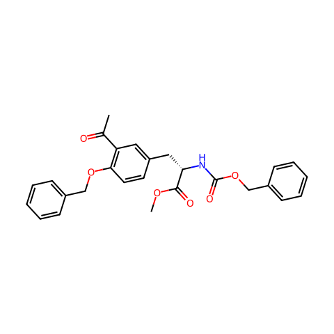 3-乙酰基-N-苄氧基羰基-4-O-苄基-L-酪氨酸甲基酯结构图