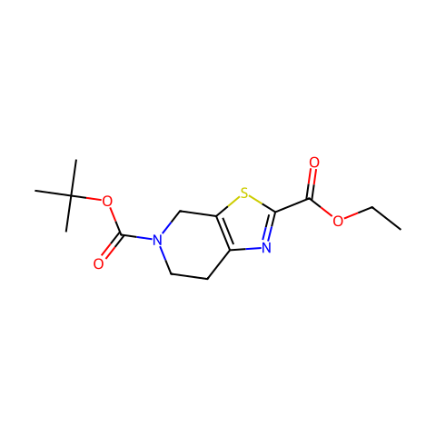 5-叔丁基 2-乙基 6,7-二氢噻唑并[5,4-C]吡啶-2,5(4H)-二甲酯结构图