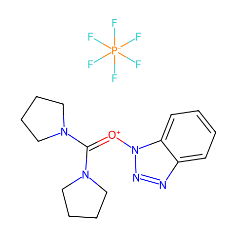 (苯并三氮唑-1-基氧基)二吡咯烷碳六氟磷酸盐结构图