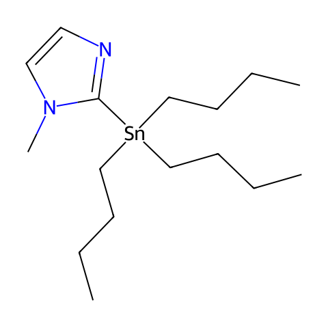 1-Methyl-2-(tributylstannyl)imidazole结构图