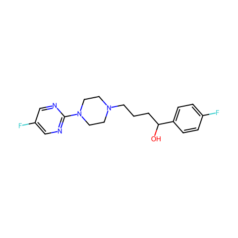 alpha-(4-fluorophenyl)-4-(5-fluoro-2-pyrimidinyl)-1-piperazine butanol结构图