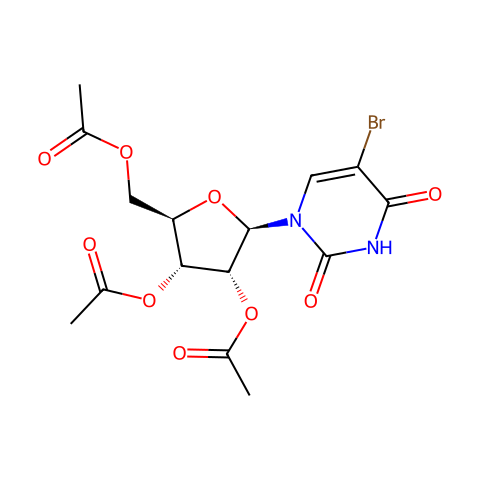 5-BROMO-2',3',5'-TRI-O-ACETYLURIDINE结构图