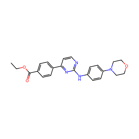 ethyl 4-(2-(4-morpholinophenylamino)pyrimidin-4-yl)benzoate结构图