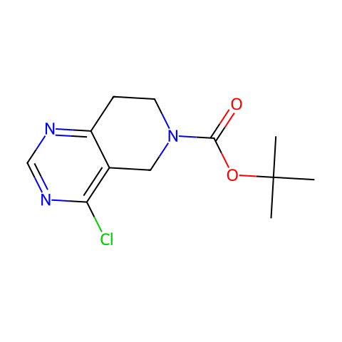 N-Boc-4-氯-5,7,8-三氢吡啶并[3,4-D]嘧啶结构图