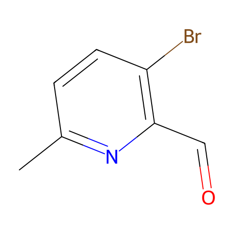 3-Bromo-6-methyl-pyridine-2-carbaldehyde 分子结构图