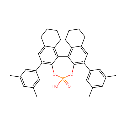 (R)-3,3'-双(3,5-二甲基苯基)-5,5',6,6',7,7',8,8'-八氢-1,1'-联萘酚磷酸酯结构图
