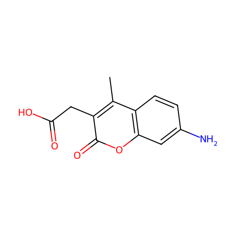 7-氨基-4-甲基香豆素-3-乙酸(AMCA)结构图