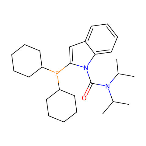 2-（二环己基膦基）-N，N-双(1-甲基乙基)-1H-吲哚-1-甲酰胺结构图