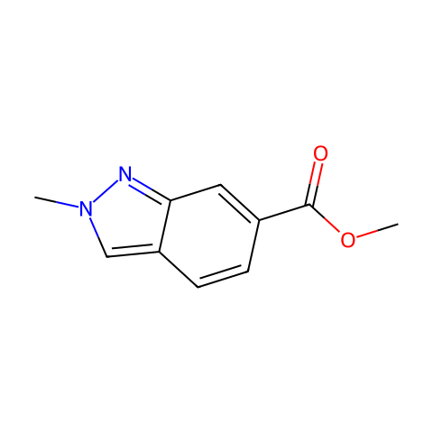 2-Methyl-2H-indazole-6-carboxylic Acid Methyl Ester结构图