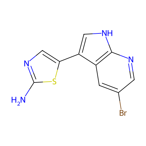 2-Thiazolamine, 5-(5-bromo-1H-pyrrolo[2,3-b]pyridin-3-yl)-结构图