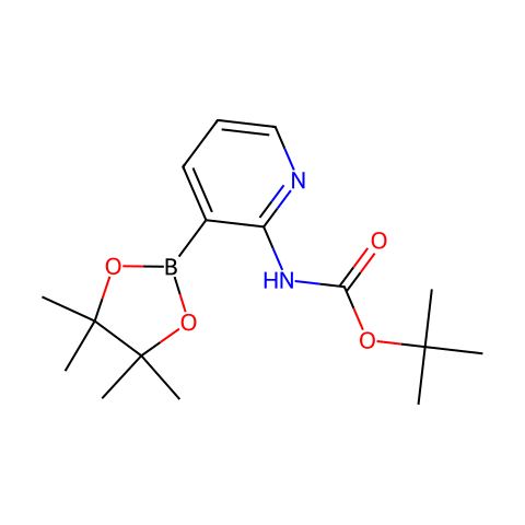 2-（Boc-氨基）吡啶-3-硼酸频哪醇酯结构图