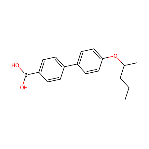 4-(4′-(2-戊氧基)苯基)苯硼酸（含不等量的酸酐）结构图