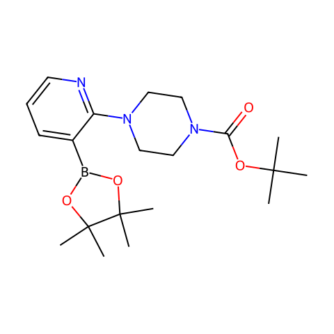 2-(4-1-哌嗪)吡啶-3-硼酸频那酯结构图