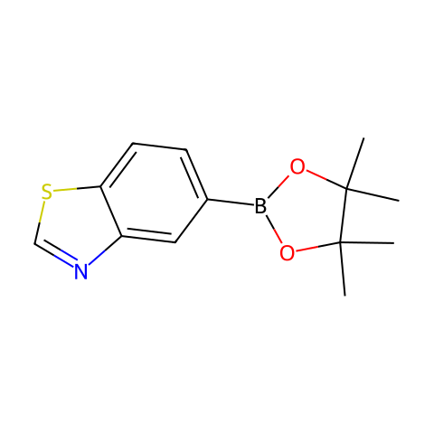 5-(4,4,5,5-Tetramethyl-1,3,2-dioxaborolan-2-yl)benzo[d]thiazole结构图