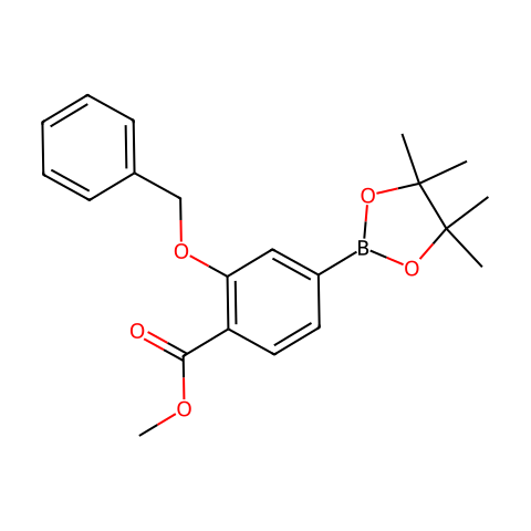 Methyl 2-(benzyloxy)-4-(4,4,5,5-tetramethyl-1,3,2-dioxaborolan-2-yl)benzoate结构图