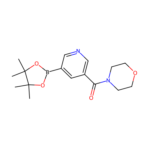 Morpholino(5-(4,4,5,5-tetramethyl-1,3,2-dioxaborolan-2-yl)pyridin-3-yl)methanone结构图