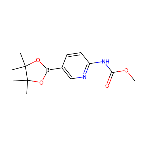 2-甲氧基羰基氨基吡啶-5-硼酸频那醇酯结构图