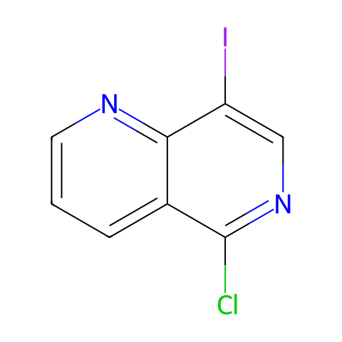 5-氯-8-碘-1，6-二氮杂萘啶结构图