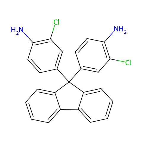 9,9-双(4-氨基-3-氯苯基)芴结构图