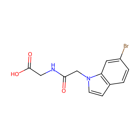 2-[2-(6-溴-1H-吲哚-1-基)乙酰胺]乙酸结构图
