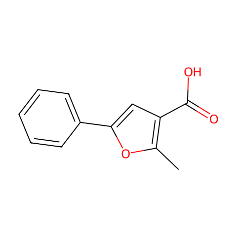 2-甲基-5-苯基呋喃-3-羧酸结构图