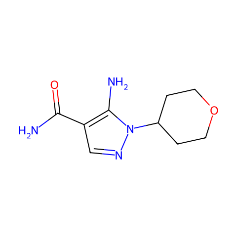 5-Amino-1-(oxan-4-yl)-1H-pyrazole-4-carboxamide结构图