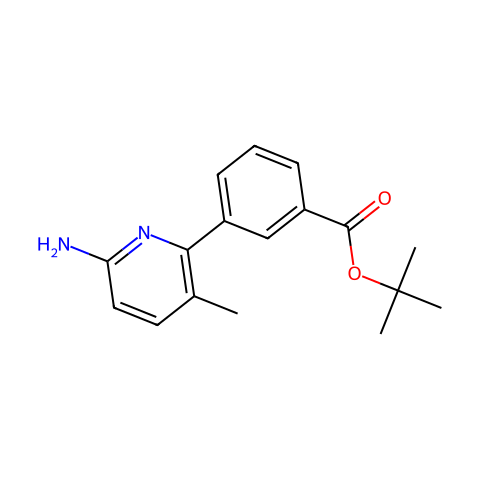 3-(6-氨基-3-甲基吡啶-2-基)苯甲酸叔丁酯结构图