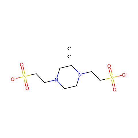 1,4-哌嗪二乙磺酸二钾盐(PIPES-K2)结构图