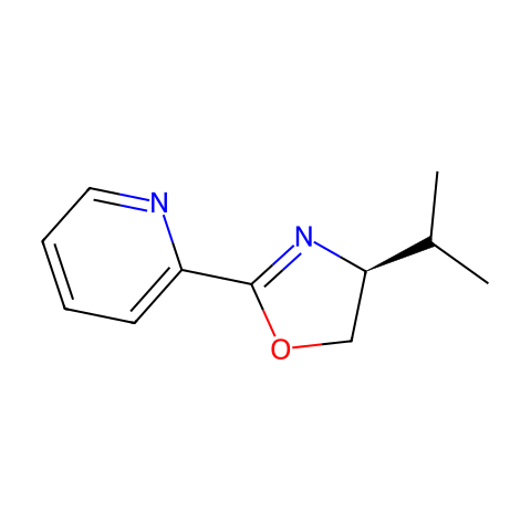 2-[（4S）-4,5-二氢-4-异丙基-2-恶唑基]吡啶结构图