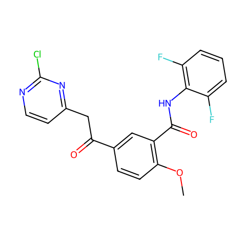5-(2-(2-chloropyrimidin-4-yl)acetyl)-N-(2,6-difluorophenyl)-2-methoxybenzamide结构图
