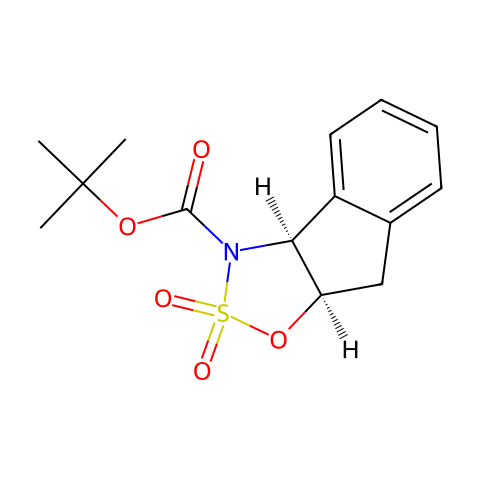 (4S,5R)-3,3,8,8Α-四氢茚并[1,2-D〕-1,2,3-恶噻唑-2-1,2-二氧化物-3-羧酸叔丁基酯结构图