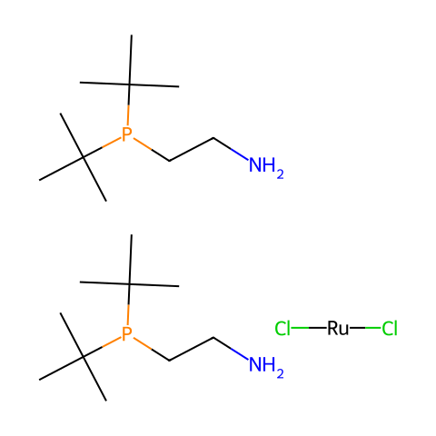 Dichlorobis[2-(di-t-Butylphosphino)Ethylamine]Ruthenium(II),Min.97%结构图