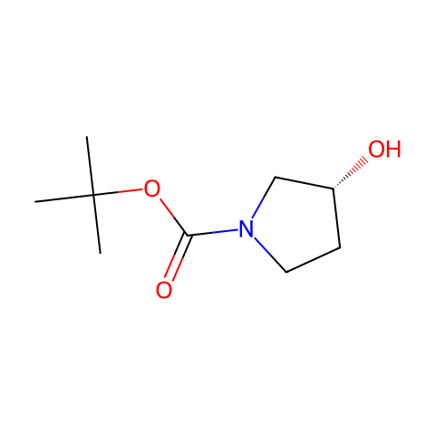 (R)-1-Boc-3-羟基吡咯烷结构图