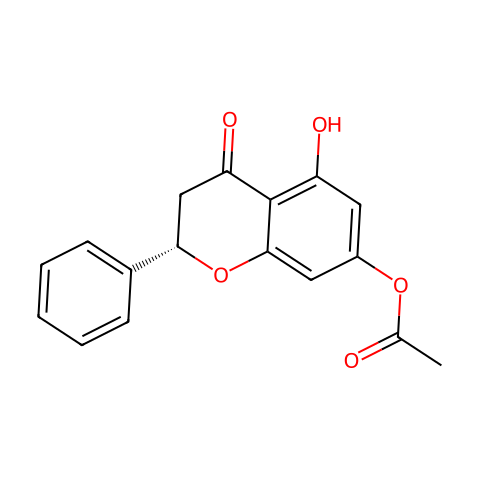 7-乙酸-5,7-二羟基双氢黄酮酯结构图