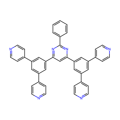 4,6-双（3,5-二（吡啶-4-基）苯基）-2-苯基嘧啶结构图