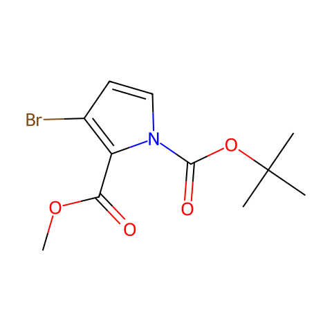 1-tert-butyl 2-methyl 3-bromo-1H-pyrrole-1,2-dicarboxylate结构图