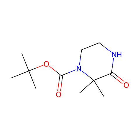 tert-butyl 2,2-dimethyl-3-oxopiperazine-1-carboxylate结构图