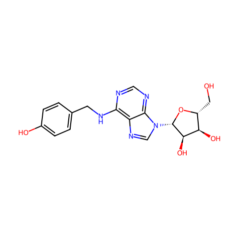 N6-(4-Hydroxybenzyl)-adenosine结构图