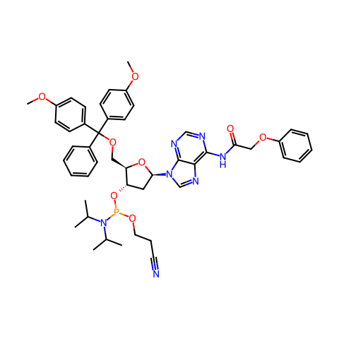 DMT-dA(PAc) 亚磷酰胺单体结构图