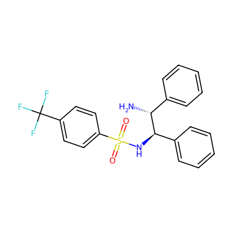 N-[(1R,2R)-2-氨基-1,2-二苯基乙基]-4-(三氟甲基)苯亚磺酰胺结构图