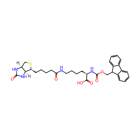 N-芴甲氧羰基-N'-生物素-L-赖氨酸结构图
