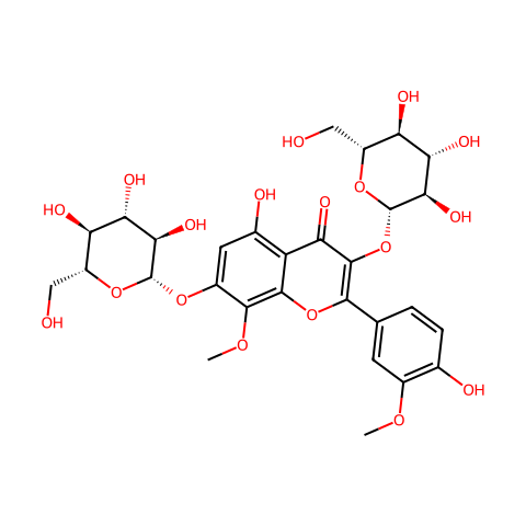 柠檬黄素-3,7-O-二葡萄糖苷 分子结构图