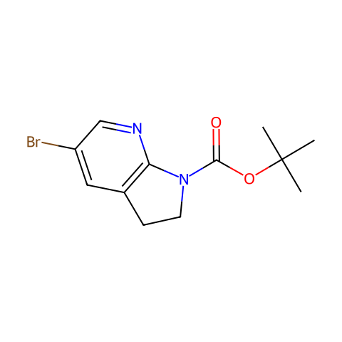 tert-butyl 5-bromo-2,3-dihydropyrrolo[2,3-b]pyridine-1-carboxylate结构图