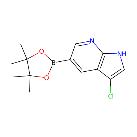 3-chloro-5-(4,4,5,5-tetramethyl-1,3,2-dioxaborolan-2-yl)-1H-pyrrolo[2,3-b]pyridine结构图