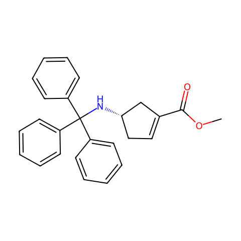 Methyl (4S)-4-(tritylamino)cyclopent-1-ene-1-carboxylate结构图
