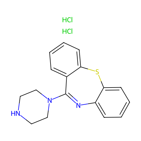 11-哌嗪-二苯并[b,f][1,4]硫氮杂卓盐酸盐结构图