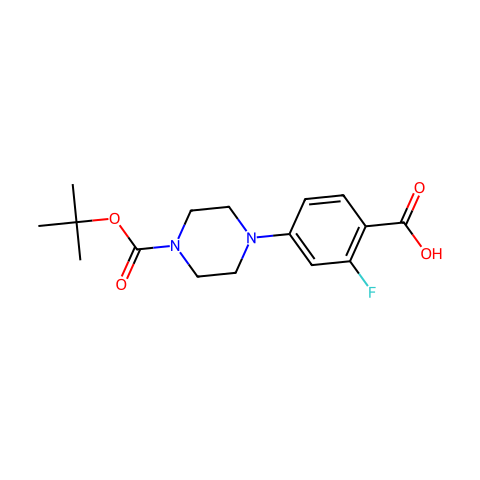 4-{4-[(tert-butoxy)carbonyl]piperazin-1-yl}-2-fluorobenzoic acid结构图