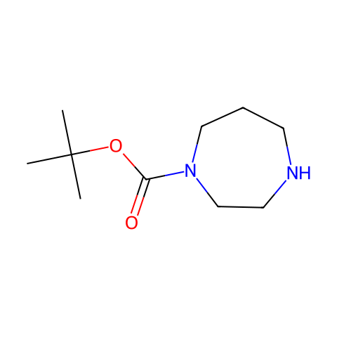 1-Boc-六氢-1,4-二氮杂环庚烷结构图