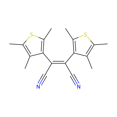 顺-1,2-二氰基-1,2-双(2,4,5-三甲基-3-噻吩基)乙烯结构图